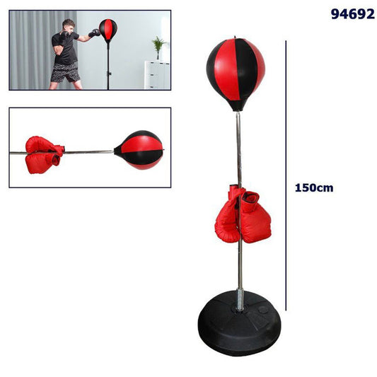 SAC DE BOXE AVEC POIRE DE VITESSE ET GANTS RÉGLABLE 150CM ENTRAÎNEMENT 94692