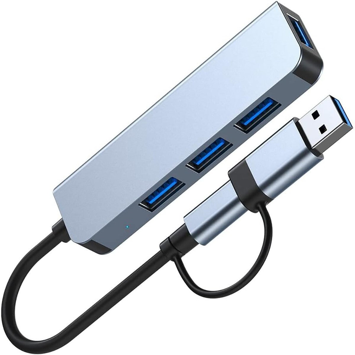 HUB MULTIPORTA ADATTATORE PC  4 PORTE USB C 3.0 2.0 SDOPPIATORE AS-05676