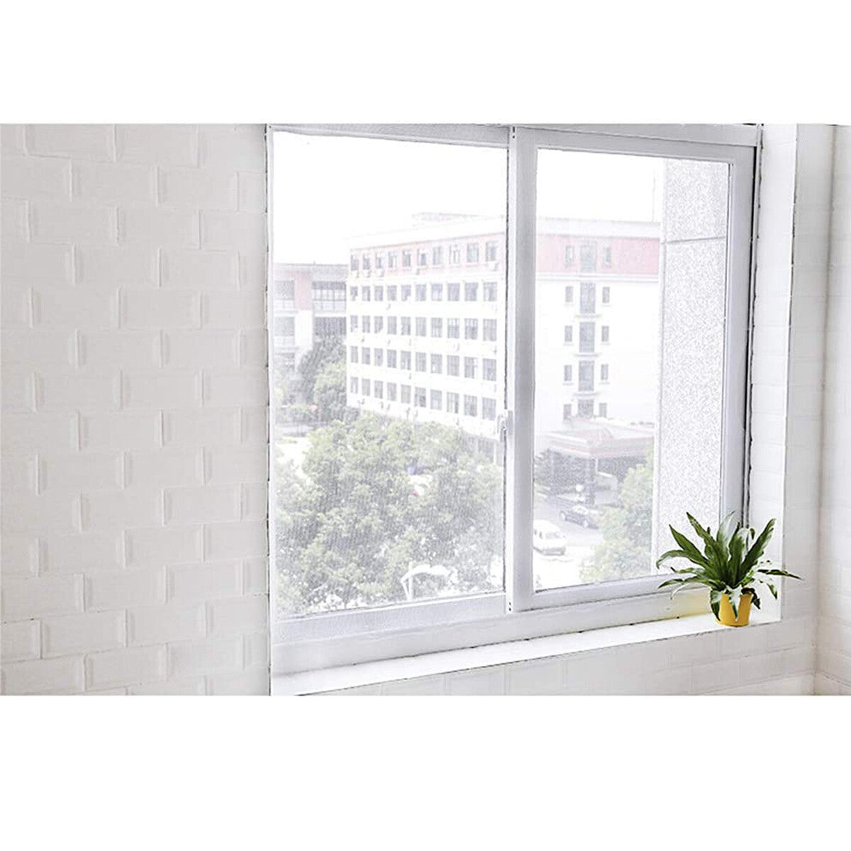 MOUSTIQUAIRE DE FENÊTRE ADHÉSIVE TISSU ANTI-MOUSTIQUES INSECTES BLANC 130x150CM