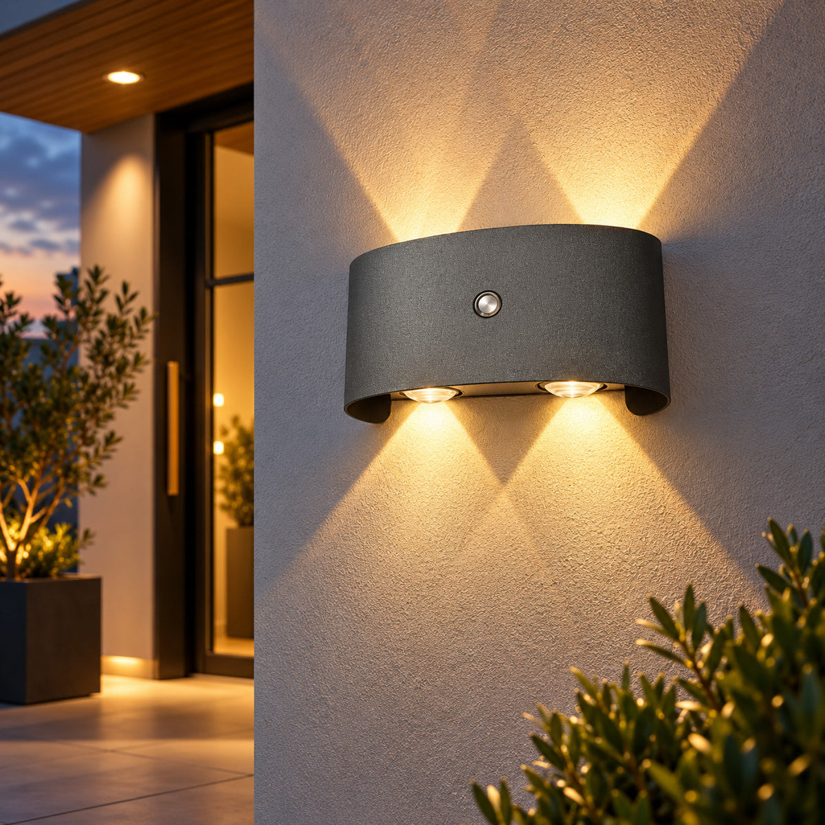 APPLIQUE LED 8W GRIGIA IP65 LAMPADA PARETE ESTERNO 3000K 4000K 6000K ET-31671