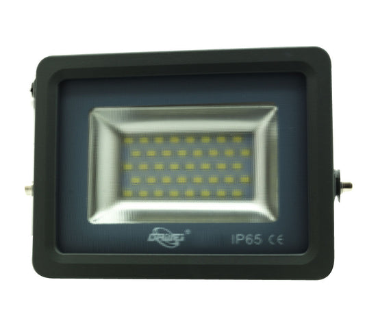 PROJECTEUR LED SMD SLIM EXTÉRIEUR IP65 LUMIÈRE BLANC FROID 6000K GRIS 20W