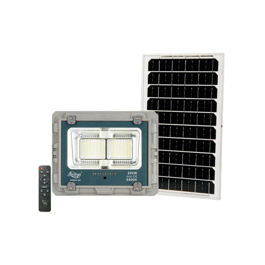 PROJECTEUR LED AVEC PANNEAU SOLAIRE LUMIÈRE FROIDE SPOT LED MAISON JARDIN EXTÉRIEUR 200W
