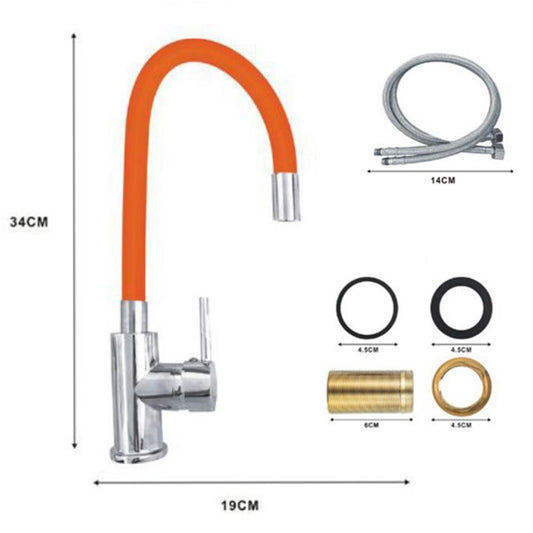 MITIGEUR COL DE CYGNE FLEXIBLE ROBINET CUISINE MONOCOMMANDE ORANGE 1987-5