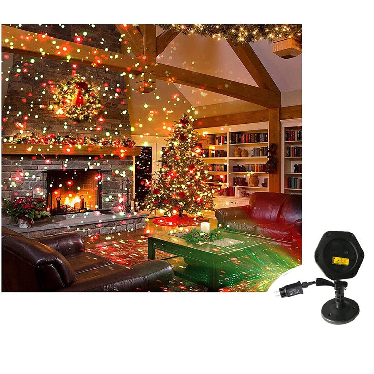 PROIETTORE LUCI ESTERNO PICCHETTO 12 CARD FANTASIA MULTICOLOR DECORAZIONE NATALE