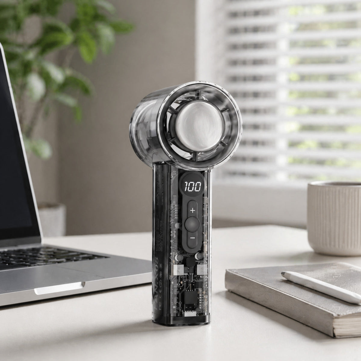 VENTILATEUR PORTABLE RECHARGEABLE VITESSE MINI USB AFFICHAGE NUMÉRIQUE AS-07121