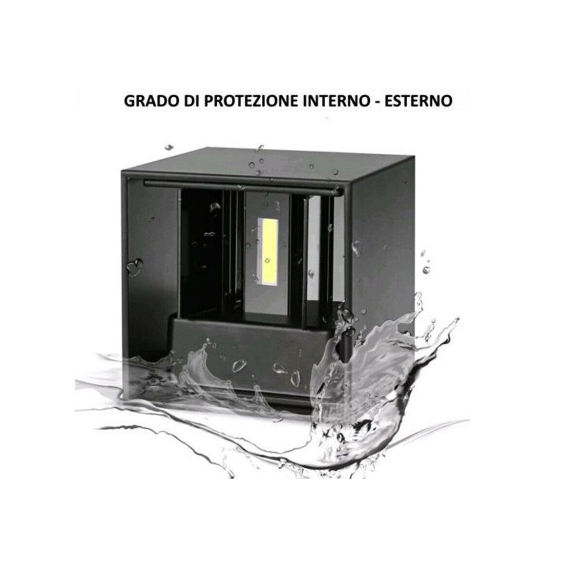 APPLIQUE NOIRE CUBE LED 10W SPOT LAMPE MURALE LUMIÈRE NATURELLE 4000K
