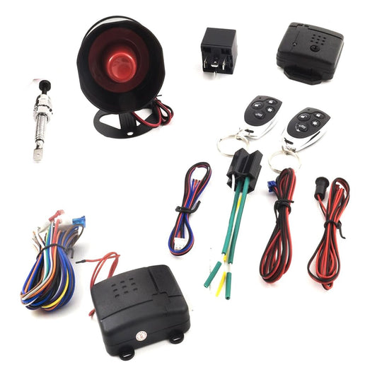 KIT ALARME ANTIVOL VOITURE UNIVERSEL UTILITAIRE CAMPING-CAR CARAVANE 2 TÉLÉCOMMANDES