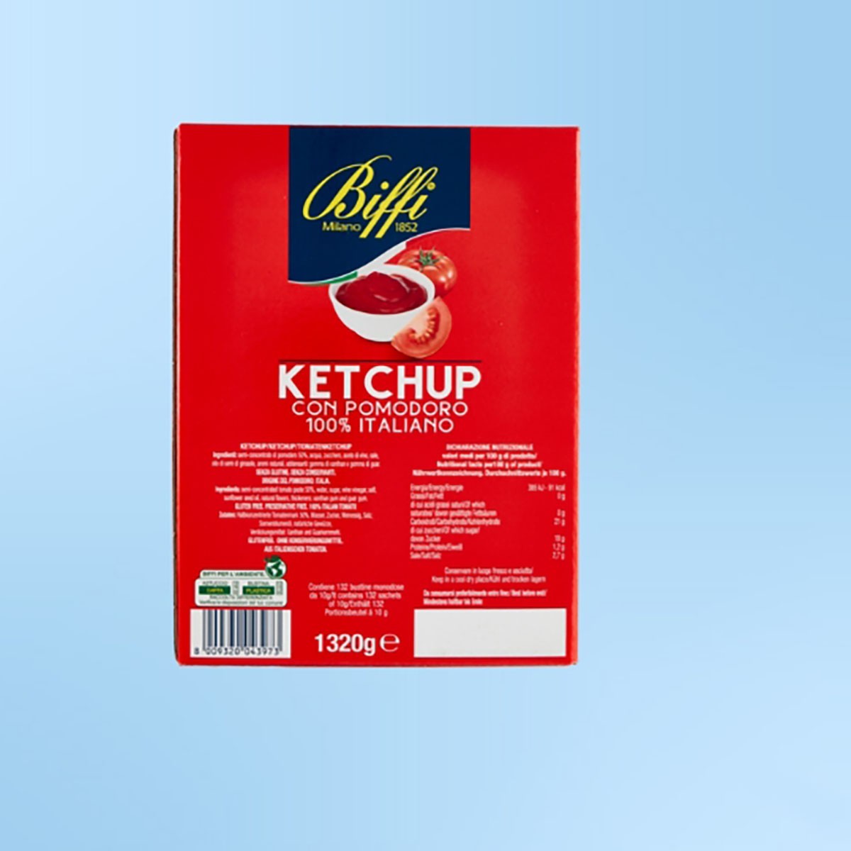 KETCHUP BIFFI 132 BUSTINE MONODOSE CON POMODORO 100% ITALIANO MONOPORZIONE 10GR