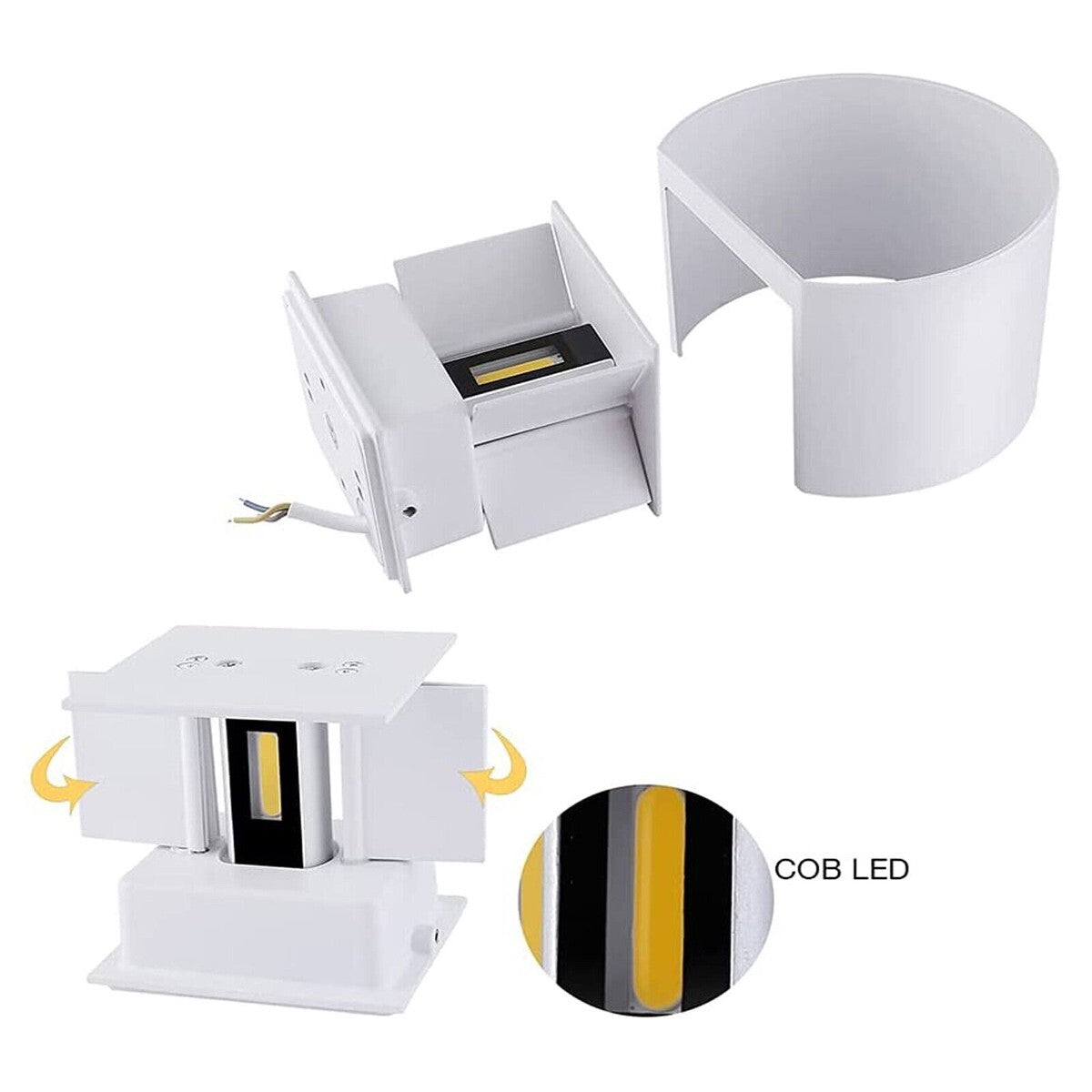 APPLIQUE MURALE LED COB 20W OVALE BLANC LUMIÈRE CHAUDE INTÉRIEUR EXTÉRIEUR 19