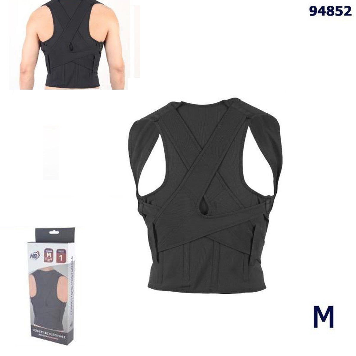 CORRETTORE POSTURALE SCHIENA SPALLE REGOLABILE TAGLIA M SUPPORTO SCHIENA 94852