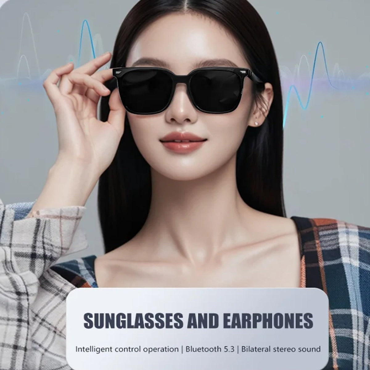 OCCHIALI SMART BLUETOOTH AI ASSISTENTE VOCALE TOUCH MUSICA CHIAMATE WIRELESS S01