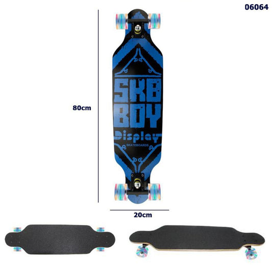 SKATEBOARD SKATE EN BOIS FANTASIE COLORÉ ENFANTS ADOS 80CM 06064