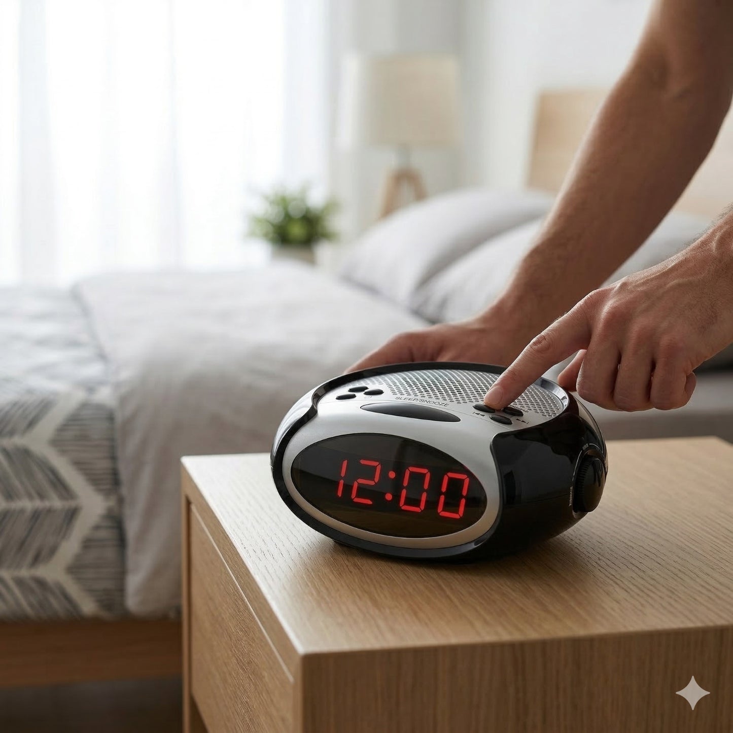 RADIOSVEGLIA SVEGLIA DIGITALE LED RADIO FM LED SNOOZE COMODINO USB 12CM AS-08098