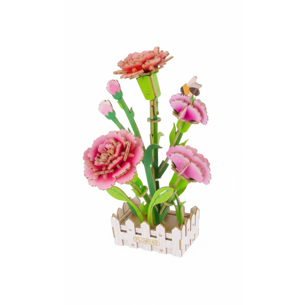 PUZZLE 3D GAROFANO LEGNO 153PZ FIORI ARTIFICIALI COSTRUZIONI REGALO NATALE 32389
