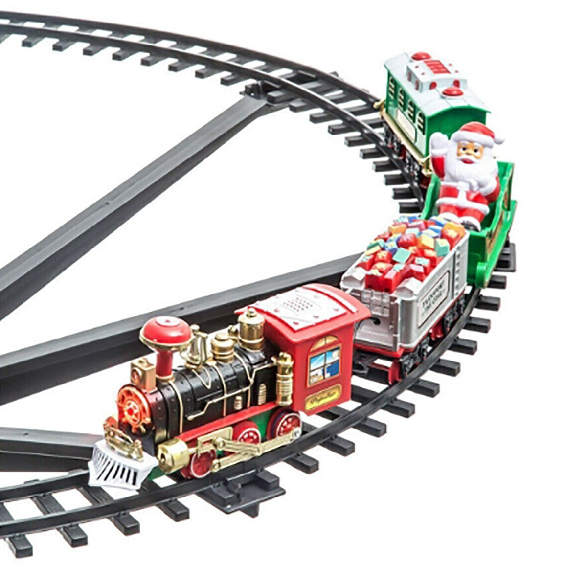 TRENINO ELETTRICO LUCI E SUONI AGGANCIABILE ALL'ALBERO DI NATALE DIAMETRO 89 CM