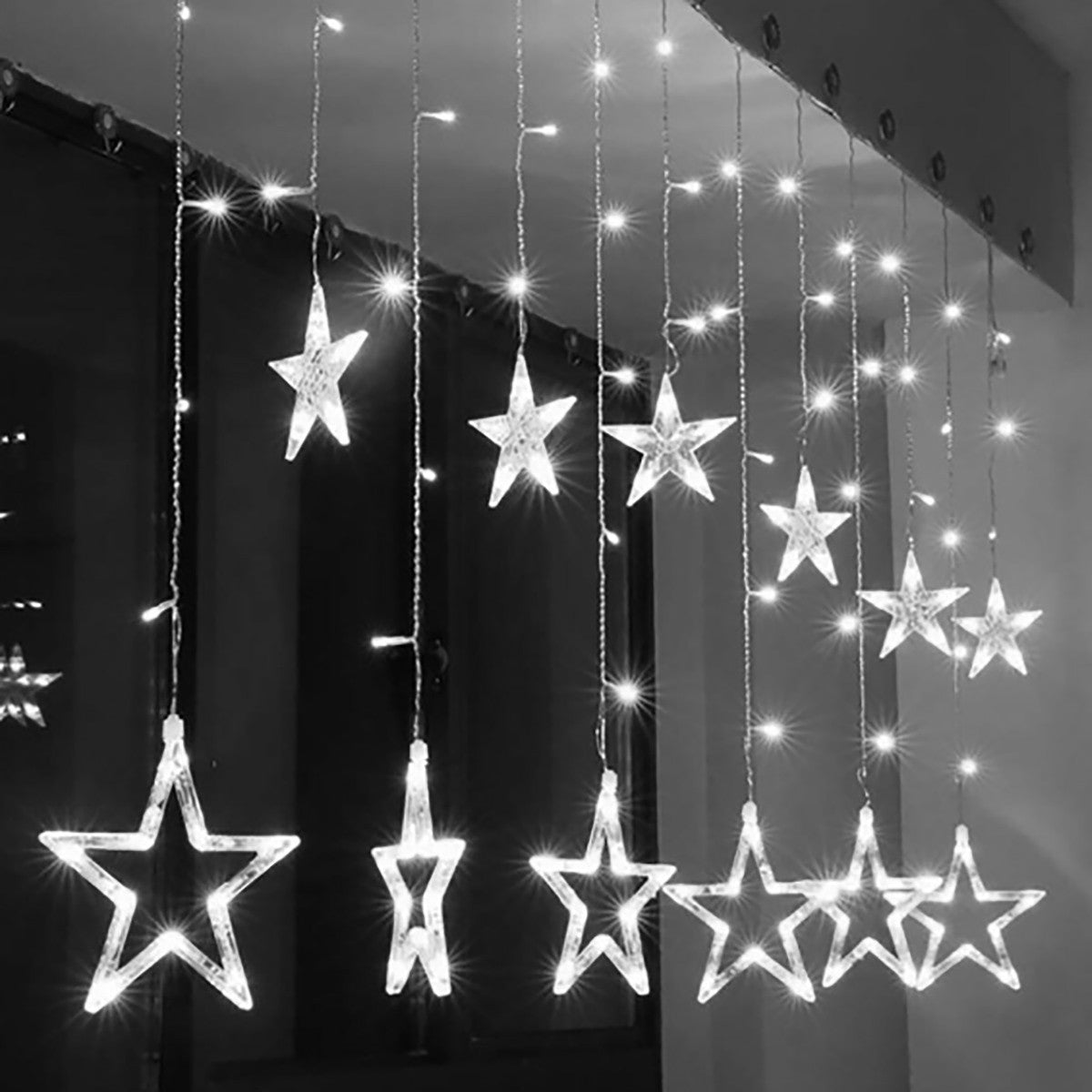GUIRLANDE LUMINEUSE ÉTOILE BLANC FROID ÉTOILES LED NOËL FÊTES DÉCORATIONS