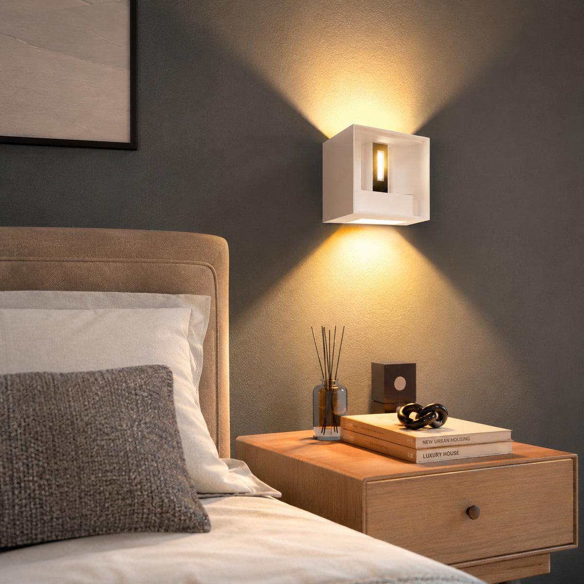APPLIQUE LED 12W ESTERNO LAMPADA PARETE BIANCA IP65 3000K 4000K 6000K ET-31688