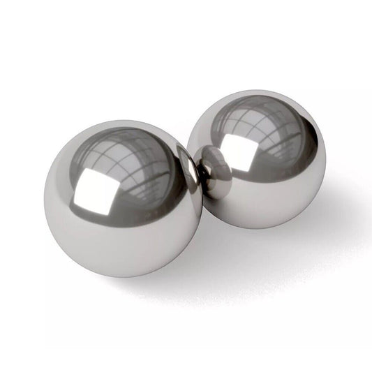 PAIRE DE 2 BOULES CHINOISES BAODING CHROMEES ANTISTRESS EXERCICES MAINS ET MASSAGE