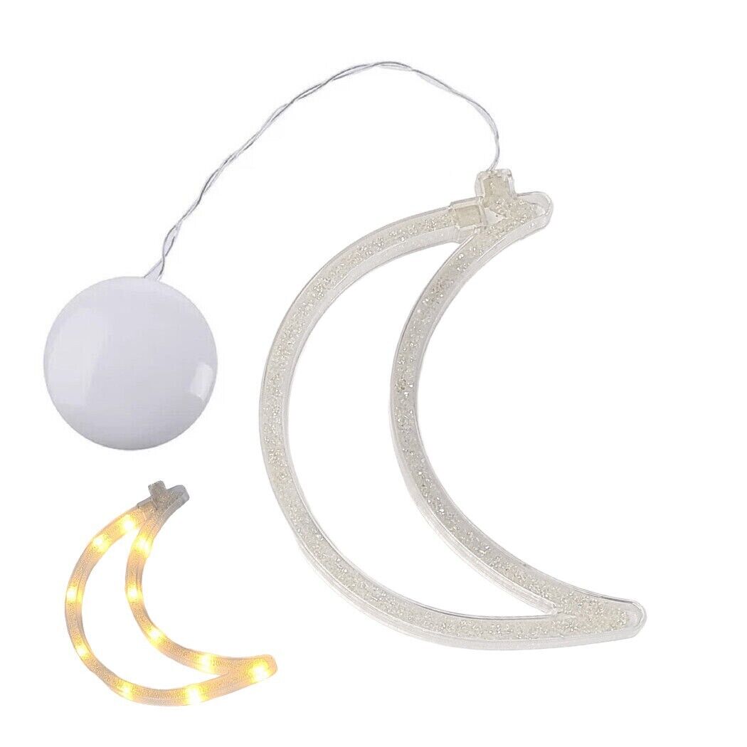 LUNA LUMINOSA LED LUCE BIANCO PORTA FINESTRA VENTOSA ADDOBBI NATALE