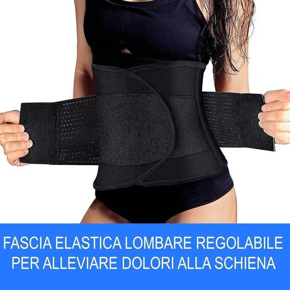 FASCIA ELASTICA LOMBARE REGOLABILE POSTURALE TUTORE SCHIENA NEOPRENE 120CM XXL