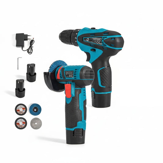 MINI MEULEUSE D'ANGLE ET PERCEUSE ÉLECTRIQUE SANS FIL 48V MALLETTE 08347