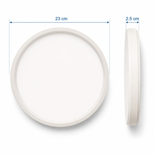 PLAFONIERA LED 18W TONDA Ø23CM 3CCT LUCE 3000K 4000K 6500K SOFFITTO BTL-1001
