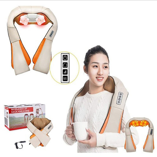 MASSEUR SHIATSU NUQUE JAMBES FESSES DOS CHAUFFANT 8 TÊTES