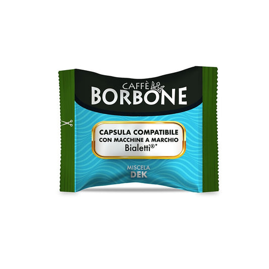100 CAPSULES DOSETTES CAFÉ BORBONE MÉLANGE DÉCA COMPATIBLES MACHINES MARQUE BIALETTI