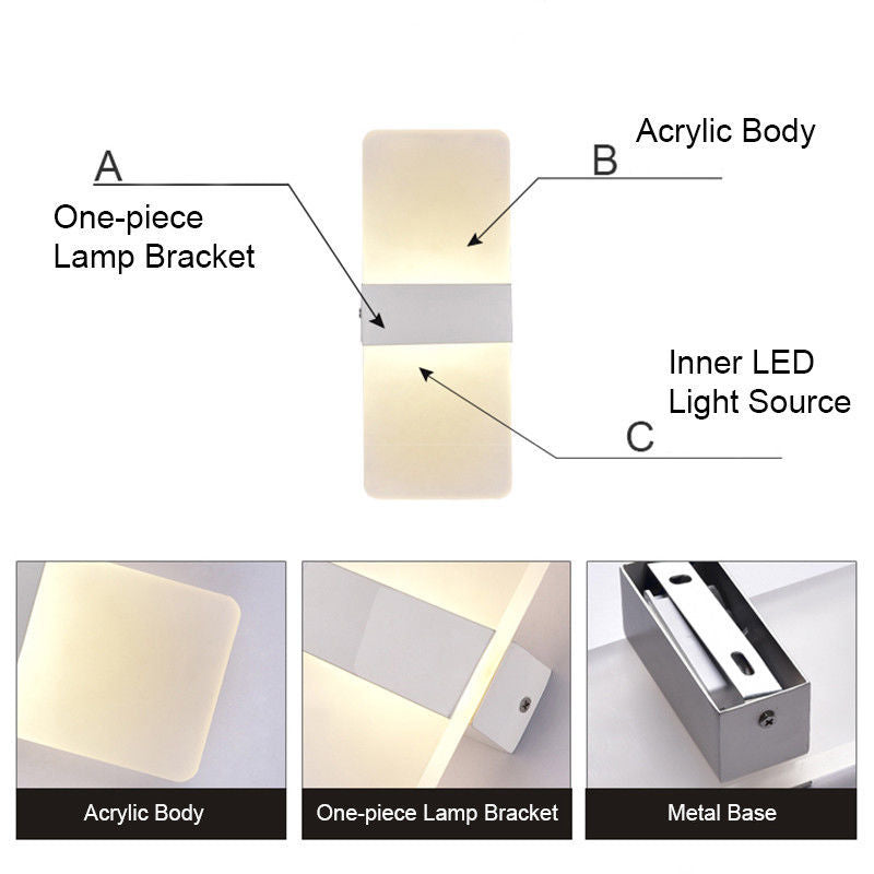 APPLIQUE MURALE À LED MAISON DÉCORATION MODERNE LAMPE 3000K 16W LUMIÈRE CHAUDE MUR