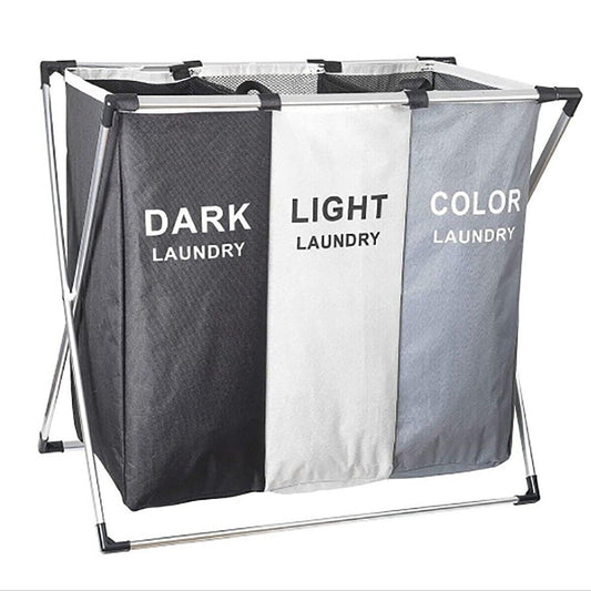 CESTO 3 CONTENITORI PORTA BIANCHERIA PANNI SPORCHI CONTENITORE BAGNO LAVANDERIA