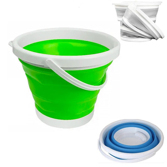 SEAU PLIABLE 5L RÉTRACTABLE SILICONE SALVASPAZIO MULTI-USAGE AVEC POIGNÉE