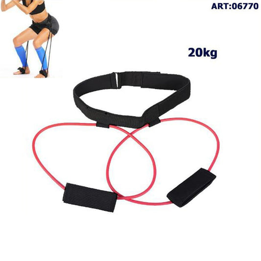 CORDE AVEC CEINTURE CEINTURE DE RÉSISTANCE ÉLASTIQUE FITNESS PILATES YOGA 20KG*