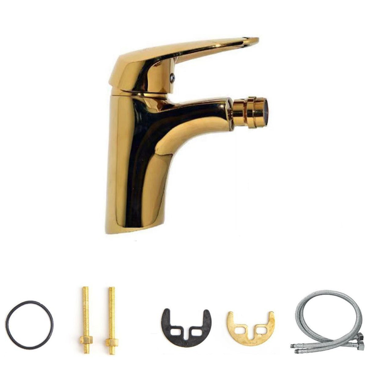 RUBINETTO MISCELATORE DORATO ORO CASA BAGNO  BIDET LAVANDINO KIT MONTAGGIO 7189