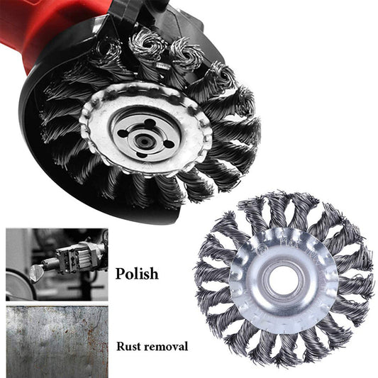 BROSSE MÉTALLIQUE CIRCULAIRE EN FER DISQUE MEULEUSE 100MM 4"