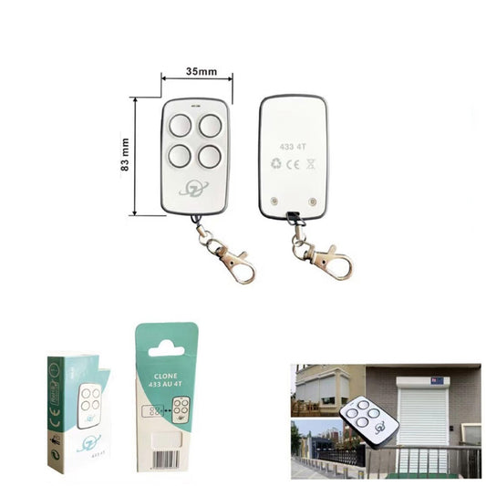 TÉLÉCOMMANDE COMPATIBLE PORTAIL ANTI-VOL VOLETS UNIVERSELLE 4 TOUCHES 433Mhz 4T
