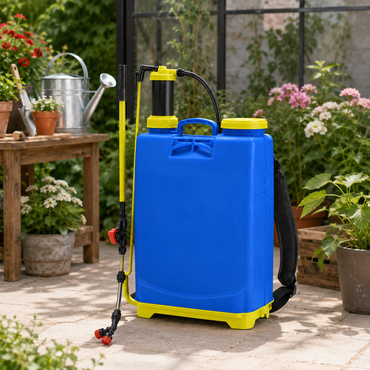 POMPA IRRORATRICE A SPALLA 16 L SPRAYER MANUALE PER GIARDINO ORTO DISERBO