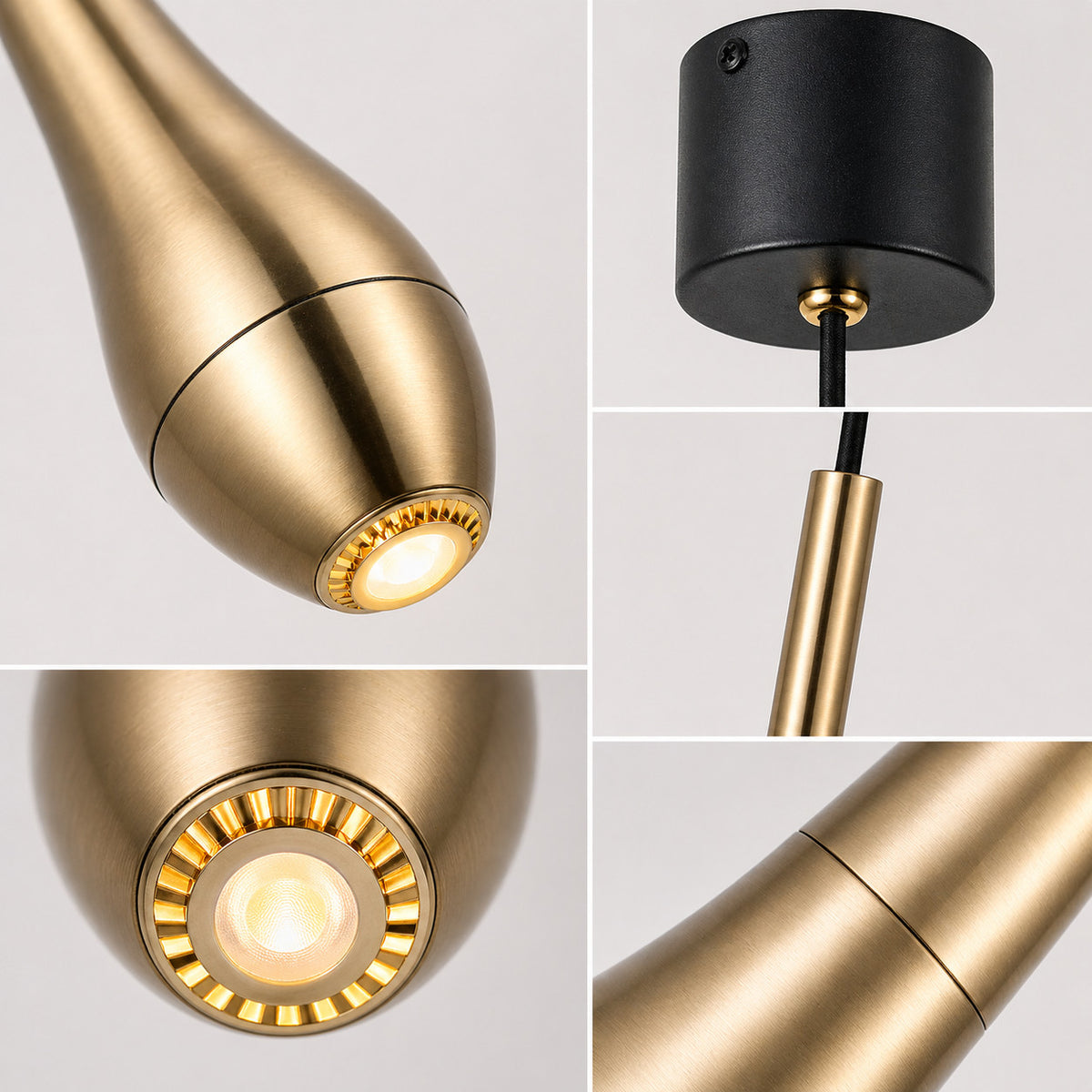 LAMPADARIO LED A SOSPENSIONE MODERNO SLIM ORO 6W DIMMERABILE CCT LP029