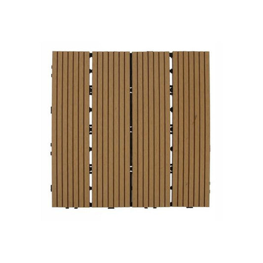 DALLE JARDIN EXTÉRIEUR EFFET BOIS SOL ANTIDÉRAPANT À EMBOÎTEMENT 73556