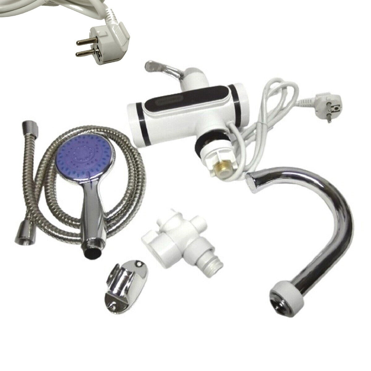 RUBINETTO ELETTRICO CALDAIA 3000W RISCALDATORE MISCELATORE ACQUA CALDA DOCCETTA