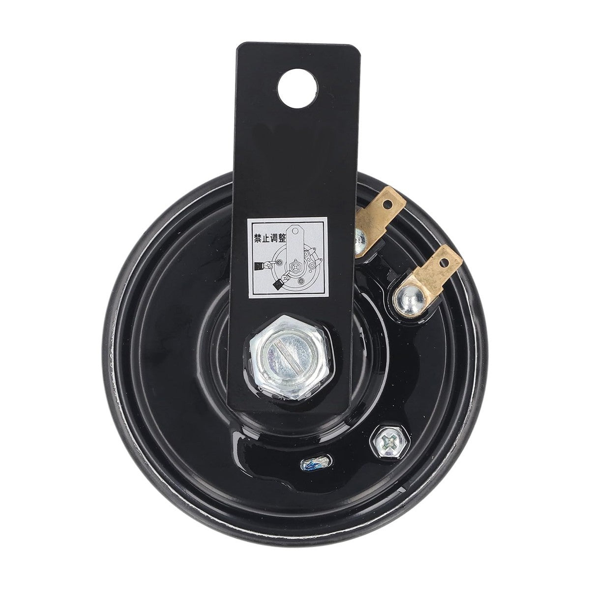 KLAXON VOITURE MOTO 12V 110DB TROMPETTE ÉLECTRIQUE RONDE UNIVERSELLE NOIRE 78MM CTC-419