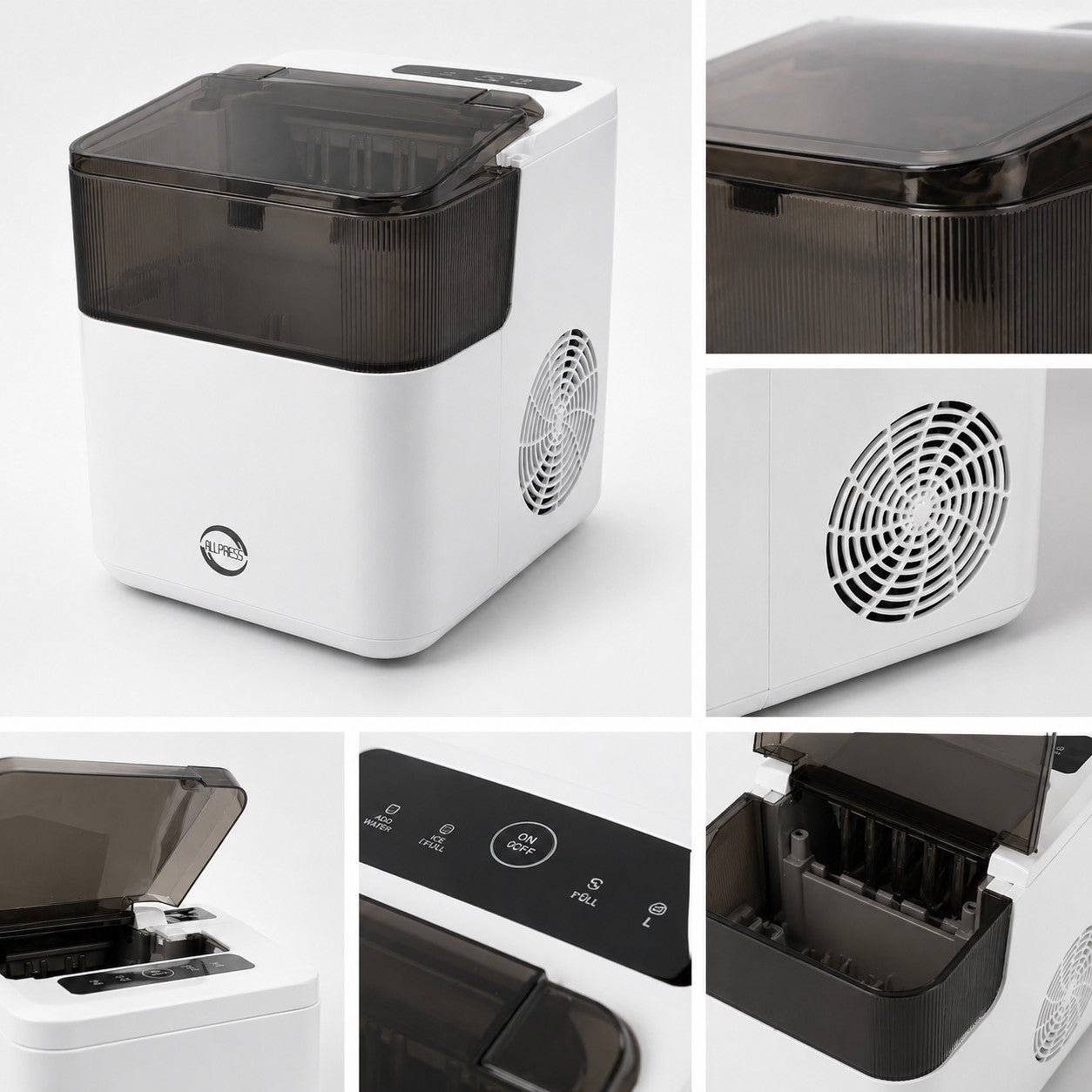 MACCHINA GHIACCIO PORTATILE 9 CUBETTI GHIACCIATRICE AUTOMATICA COMPATTA AS-07091