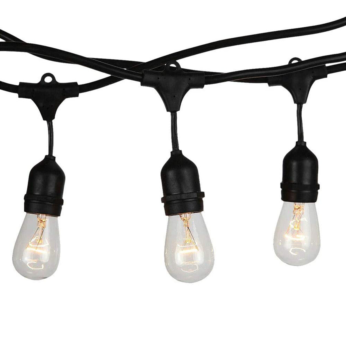 GUIRLANDE LUMINEUSE 10M ET 10 DOUILLES E27 NOIRE EXTENSIBLE IP44 INTÉRIEUR EXTÉRIEUR