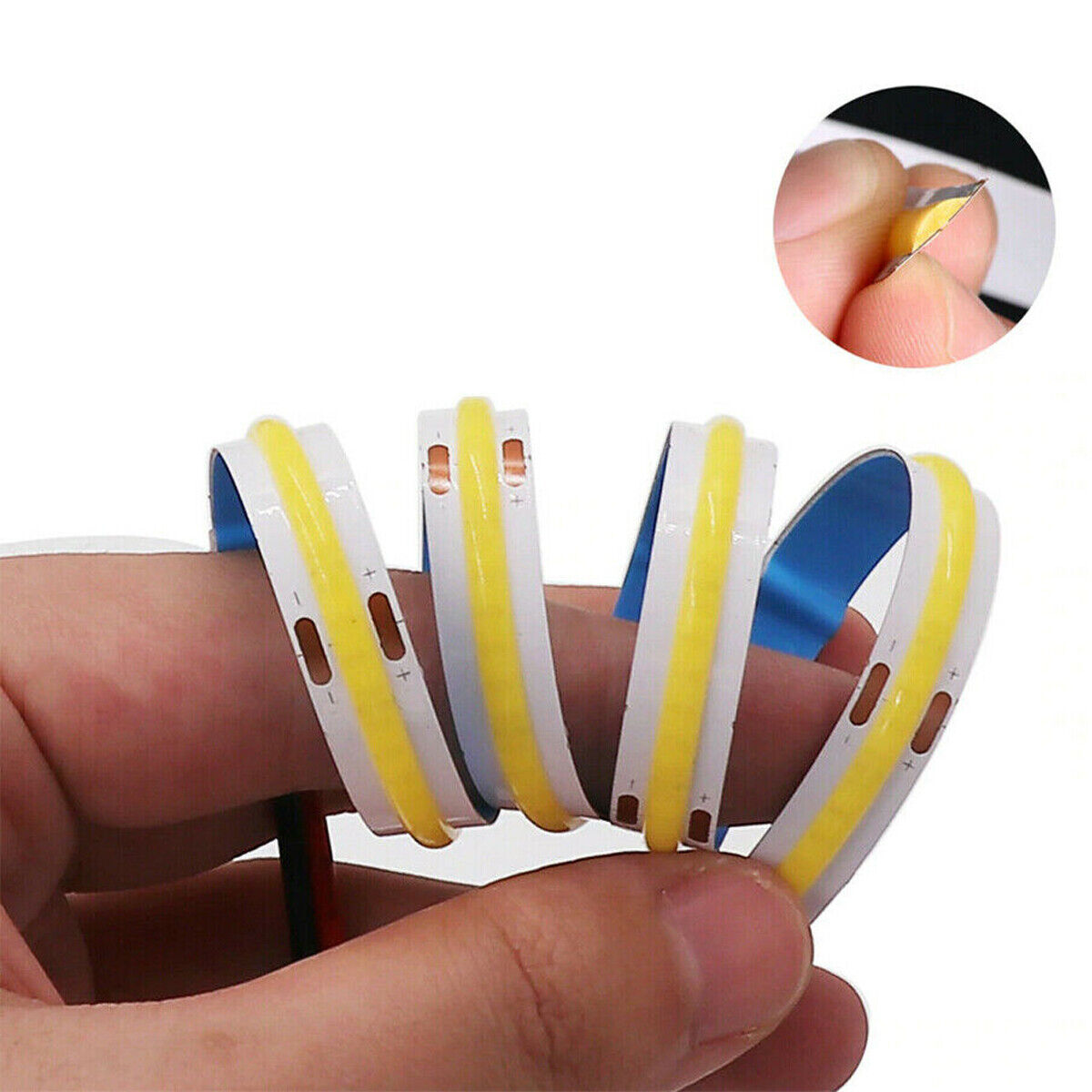 STRISCIA COB LED ADESIVA 5M LUCE CALDA 40W TAGLIABILE FLESSIBILE COB320 12V