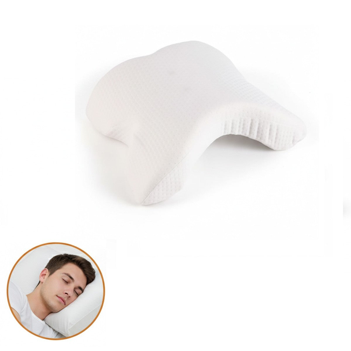 CUSCINO COLLO ERGONOMICO MEMORY FOAM SUPPORTO CERVICALE ANTI PRESSIONE AS-08142