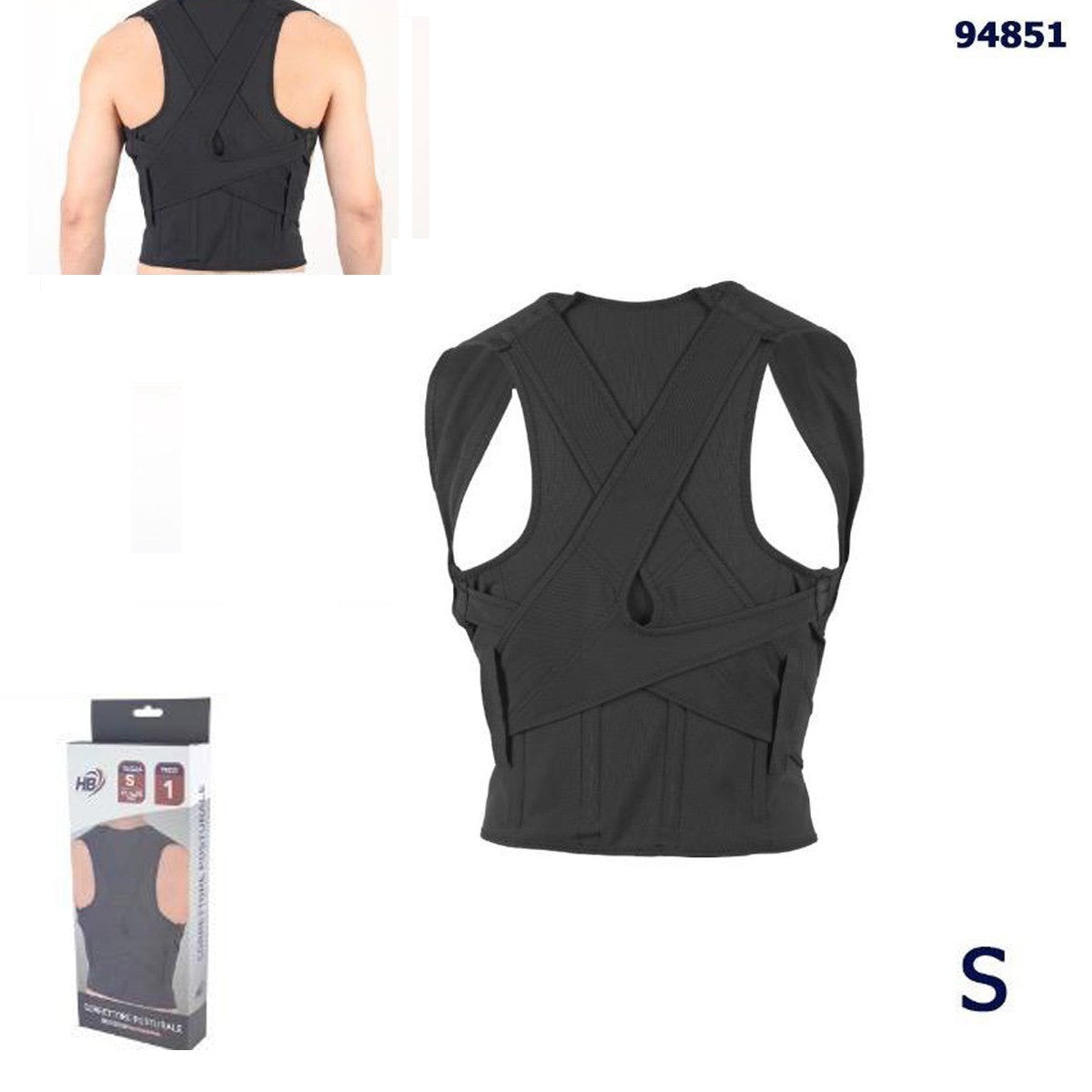 CORRETTORE POSTURALE SCHIENA SPALLE REGOLABILE TAGLIA S SUPPORTO SCHIENA 94851