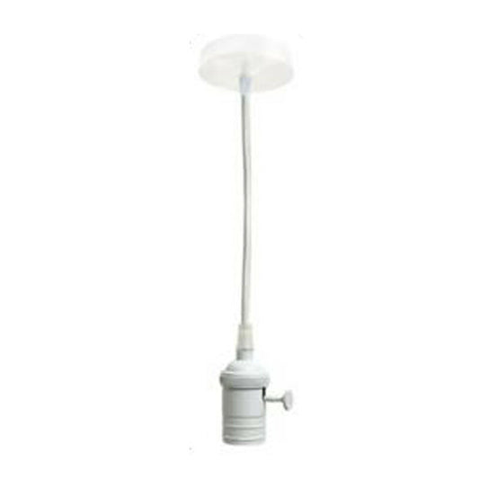 PORTALAMPADA LAMPADARIO SOSPENSIONE SOFFITTO PENDENTE VINTAGE 2MT BIANCO