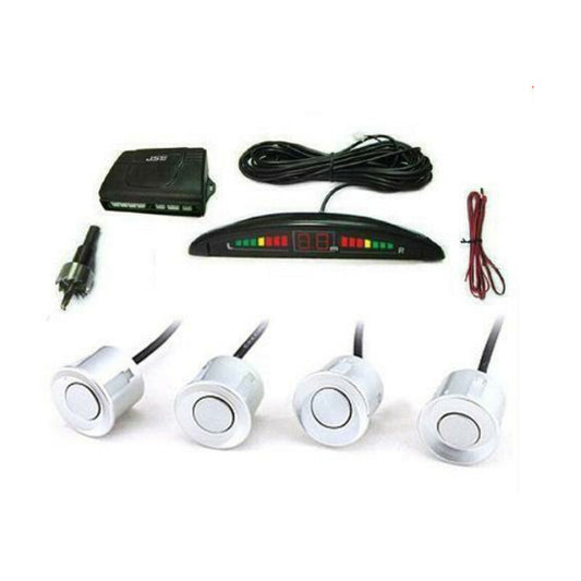 KIT 4 CAPTEURS DE STATIONNEMENT VOITURE SUV AVEC MINI ÉCRAN LED BUZZER SON BLANCS