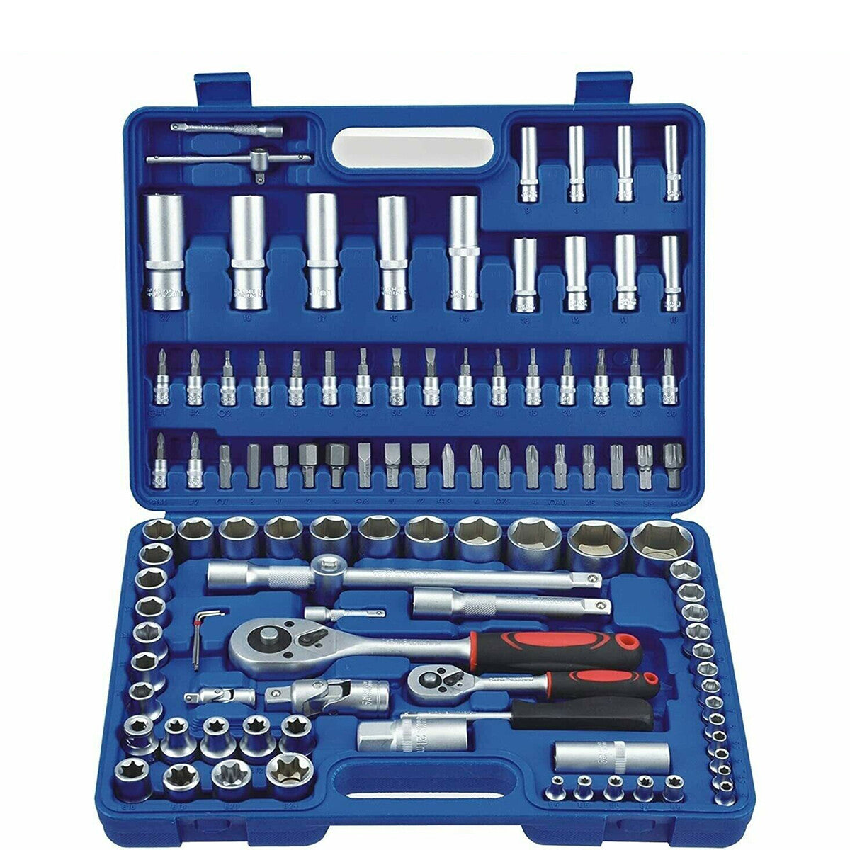 MALLETTE D'OUTILS CLIQUET DOUILLES 108 PIÈCES OUTILS MANUELS TRAVAIL