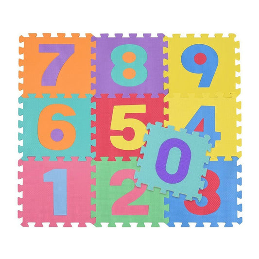 10 TAPIS DE JEU PUZZLE GÉANT CHIFFRES COLORÉS ENFANT 29.5CM MOUSSE EVA