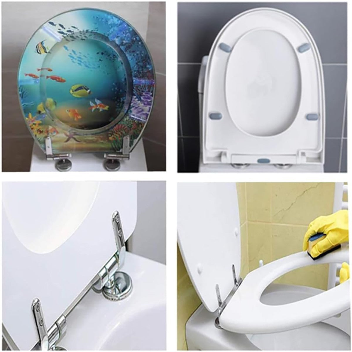 KIT CERNIERE METALLO 4CM MANIGLIE 57 E 54 MM COPRIWATER BAGNO WC GANCI 02058